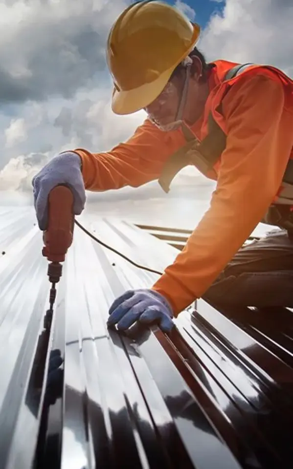 metal sheets on a rooftop