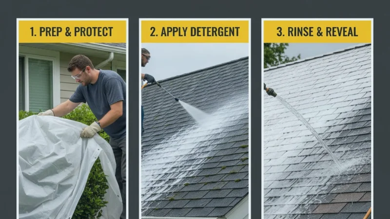Step-by-Step Guide to Soft Washing a Roof